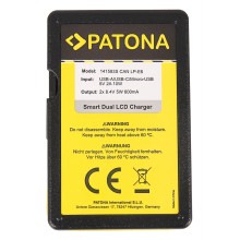 PATONA Smart Dual LCD USB Ładowarka podwójna do Canon LP-E6