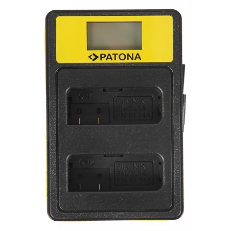 PATONA Smart Dual LCD USB Ładowarka podwójna do Nikon EN-EL14