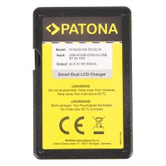 PATONA Smart Dual LCD USB Ładowarka podwójna do Nikon EN-EL14