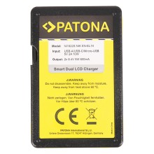 PATONA Smart Dual LCD USB Ładowarka podwójna do Nikon EN-EL14