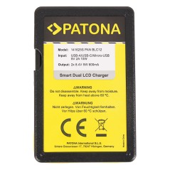 PATONA Smart Dual LCD USB Ładowarka podwójna do Panasonic MW-BLC12PP
