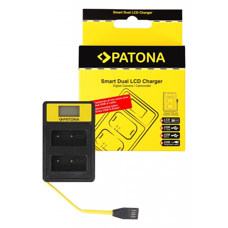PATONA Smart Dual LCD USB Ładowarka podwójna do Fuji NP-W126