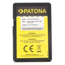 PATONA Smart Dual LCD USB Ładowarka podwójna do Canon NB-13L