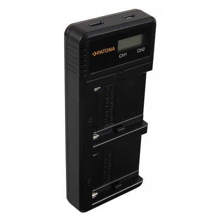 Ładowarka PATONA Dual LCD USB do Sony NP-F / NP-FM / NP-QM / FM500H – F550 / F750 / F970 / FM50 / FM500H