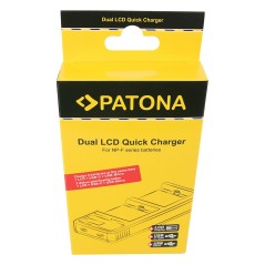 Ładowarka USB PATONA z podwójnym wyświetlaczem LCD f. Sony F550 F750 F970 FM50 FM500HA1