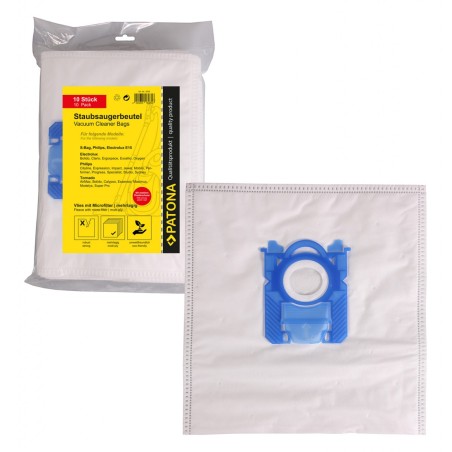 PATONA Worki do odkurzacza 10 szt. z mikrofiltrem do Electrolux E15 / S-Bag / AEG / Philips / Tornado