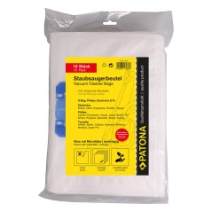 PATONA Worki do odkurzacza 10 szt. z mikrofiltrem do Electrolux E15 / S-Bag / AEG / Philips / Tornado