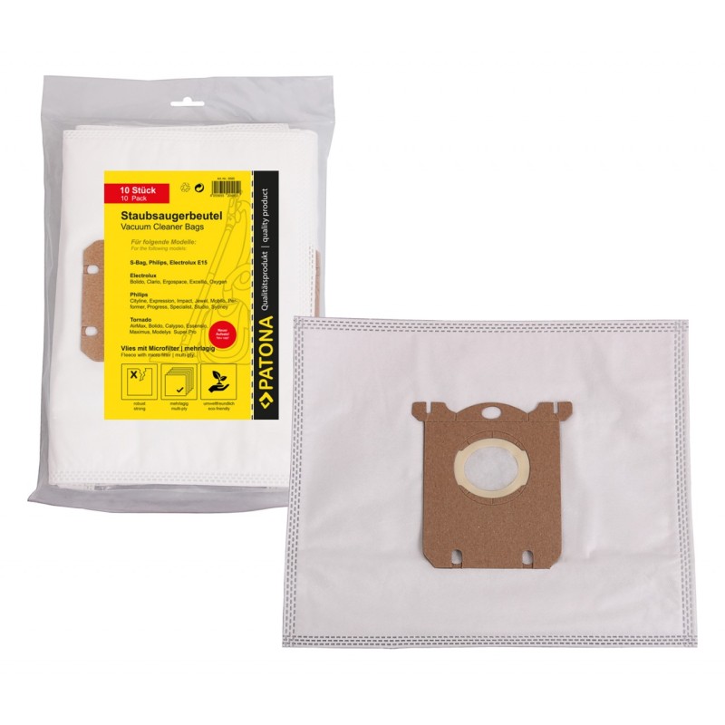 PATONA – Zestaw 10 worków z mikrofiltrem do odkurzaczy Electrolux E15 i kompatybilnych