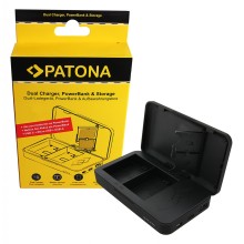 Podwójna ładowarka PATONA z funkcją Powerbanku i miejscem na kartę pamięci do Sony NP-FZ100