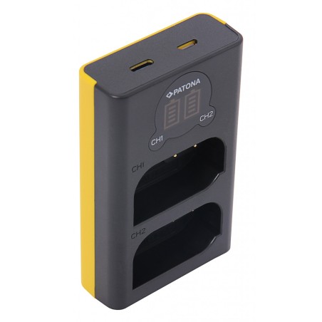Ładowarka USB PATONA z podwójnym wyświetlaczem LCD f. Panasonic DMW-BLK22 DC-S5 G9 GH5 GH5S