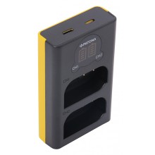 Ładowarka USB PATONA z podwójnym wyświetlaczem LCD f. Panasonic DMW-BLK22 DC-S5 G9 GH5 GH5S