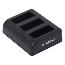 Potrójna ładowarka PATONA do GoPro Hero 9 Hero 10 Hero 11 AHDBT901 ADBAT001 ADDBD-211 z kablem mikroUSB w komplecie Potrójna ładowarka PATONA do GoPro Hero 9 Hero 10 Hero 11 AHDBT901 ADBAT001 ADDBD-211 z kablem mikroUSB w komplecie