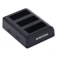 Potrójna ładowarka PATONA do GoPro Hero 9 Hero 10 Hero 11 AHDBT901 ADBAT001 ADDBD-211 z kablem mikroUSB w komplecie Potrójna ładowarka PATONA do GoPro Hero 9 Hero 10 Hero 11 AHDBT901 ADBAT001 ADDBD-211 z kablem mikroUSB w komplecie