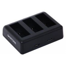 Potrójna ładowarka PATONA do GoPro Hero 9 Hero 10 Hero 11 AHDBT901 ADBAT001 ADDBD-211 z kablem mikroUSB w komplecie Potrójna ładowarka PATONA do GoPro Hero 9 Hero 10 Hero 11 AHDBT901 ADBAT001 ADDBD-211 z kablem mikroUSB w komplecie