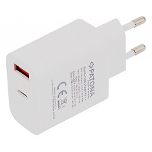 PATONA Premium Ładowarka PD18W 5V/3,0A 9V/2,0A 12V/1,5AA 1xUSB-C 1xUSB-A PD3.0 QC3.0 biała PATONA Premium Ładowarka PD18W 5V/3,0A 9V/2,0A 12V/1,5AA 1xUSB-C 1xUSB-A PD3.0 QC3.0 biała