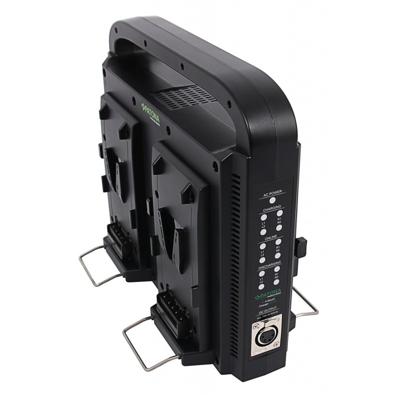 PATONA Premium Kompaktowa 4-kanałowa ładowarka do akumulatorów V-Mount Sony Red DSLR  z kablem XLR
