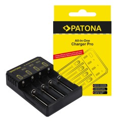 Ładowarka USB PATONA f. ogniwa okrągłe CR123A, 14500, 16340, 18650, 22650, 26650... oraz baterie micro AAA / mignon AA