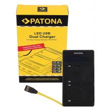 Ładowarka USB PATONA z podwójną diodą LED f. Sony NP-FM50 NP-F550 NP-F750 NP-F970