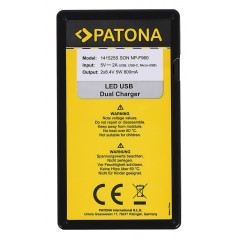 Ładowarka USB PATONA z podwójną diodą LED f. Sony NP-FM50 NP-F550 NP-F750 NP-F970