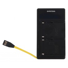 Ładowarka USB PATONA z podwójną diodą LED f. Sony NP-FM50 NP-F550 NP-F750 NP-F970