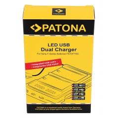 Ładowarka USB PATONA z podwójną diodą LED f. Sony NP-FM50 NP-F550 NP-F750 NP-F970