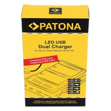 Ładowarka USB PATONA z podwójną diodą LED f. Sony NP-FM50 NP-F550 NP-F750 NP-F970