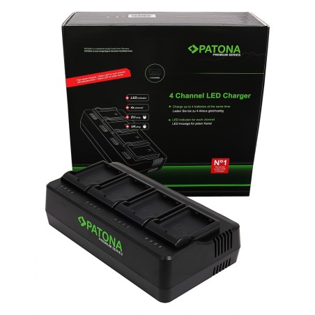 PATONA Premium 4-kanałowa Ładowarka EN-EL15 do aparatu Nikon D600 D750 D800 D810 D810A D7000 D7100 D7200 D7500