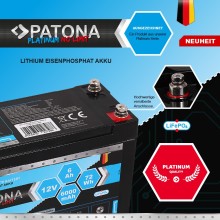 Bateria PATONA Platinum LiFePO4 12V 6Ah 72Wh 6000mAh