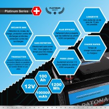 Bateria PATONA Platinum LiFePO4 12V 100Ah 1200Wh 100.000mAh